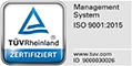 Logo TÜV Rheinland ISO 9001:2015 Zertifikat